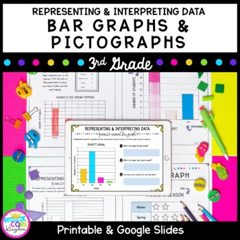 Preview of Scaled Bar Graphs Pictographs Picture Graphs 3rd Grade Math 3.MD.B.3 Worksheets