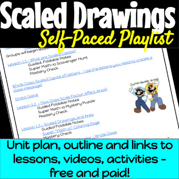 Preview of Scaled Drawings Unit Playlist for Self-Paced and Blended Learning Success!