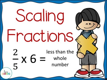 Preview of Scaling Fractions Slides Lesson - 5th Grade Multiplying Fractions 