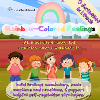 Preview of Scaling & Self-regulation SEL Activities Pack: 24 Illustrated Feeling Cards