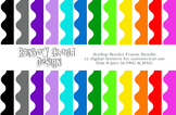 Color Scallop Border Frames, 12 digital border frames, siz