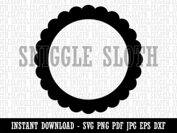 Scalloped Circle Frames Clipart Instant Download Digital Clip Art Graphics  Personal & Commercial Use