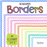 Scalloped Page Borders , 40 Colorful Rainbow Clip Art Fram