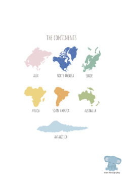 Preview of Scandi Minimalist Bright Continents Poster