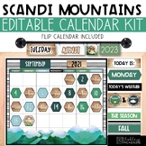 Scandi Mountains Classroom Decor | Flip Calendar & Wall Ca