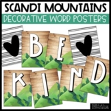 Scandi Mountains Classroom Decor | Decorative Word Posters