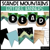 Scandi Mountains Classroom Decor | Editable Banners