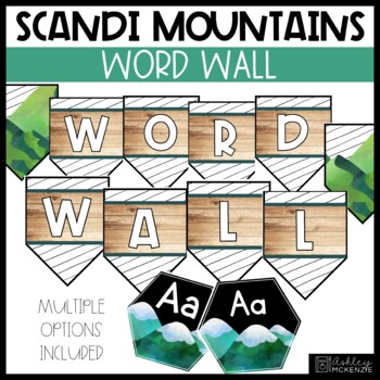 Preview of Scandi Mountains Classroom Decor | Word Wall - Editable!