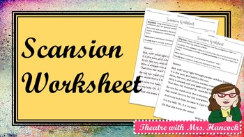 Preview of Scansion Worksheet