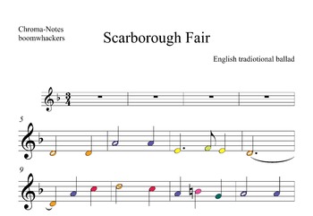 Preview of Scarborough Fair, wav sound acomp,piano,whistle,and Boomwhackers