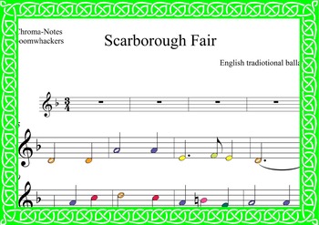Preview of Boomwhackers score.-Scarborough Fair.-St. Patrick's Day Music.