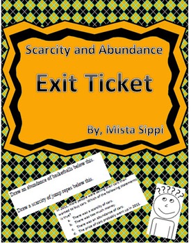 Preview of Scarcity and Abundance Exit Ticket Assessment