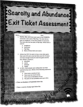 Preview of Scarcity and Abundance Exit Ticket Assessment