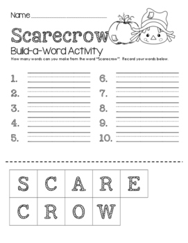 Scarecrow Build-a-Word Activity