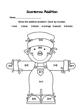 Download Scarecrow Color By Number Packet by The Crafty Teacher | TpT
