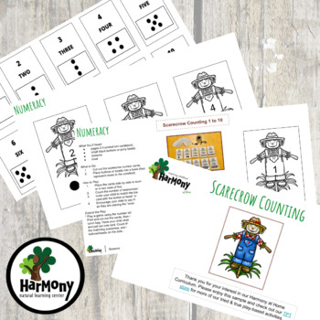 Preview of Scarecrow Counting Preschool Math Activity