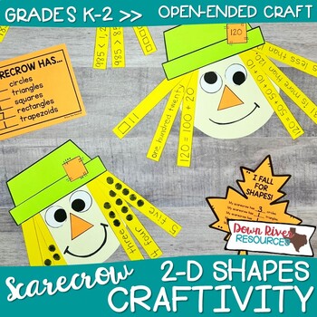 Preview of Scarecrow Craft | 2D Shapes Scarecrow Math Activity | 2D Shape Craft Scarecrow