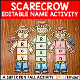 Fall Scarecrow Editable Name Activity & Craft for Bulletin