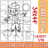 Fall Pumpkin Scarecrow Coloring collaborative posters | Au