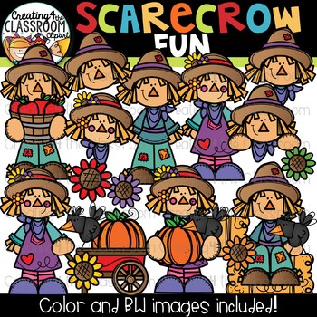 Preview of Scarecrow Fun Clipart {Fall Clipart}