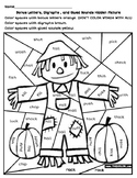 Scarecrow Hidden Picture - Digraphs, Bonus Letters, & Glue