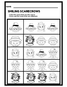 Scarecrow Match by Elementary Library Connections TPT