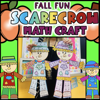 Preview of Scarecrow November Halloween Fall Craft- Third Grade Math Hallway Bulletin Board