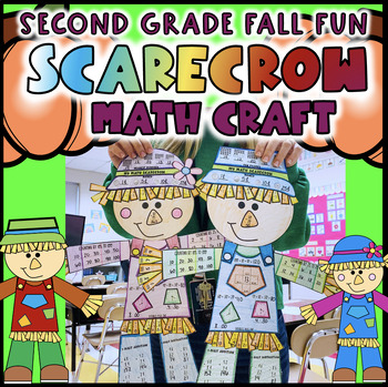 Preview of Scarecrow November Thanksgiving Fall Craft 2nd Grade Math Hallway Bulletin Board