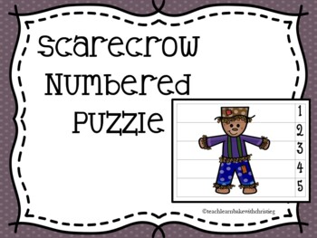 Scarecrow Numbered Puzzle by Teach Learn Bake with Christie G TPT