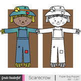 Scarecrow Paper Bag Puppet Perfect for Autumn or Halloween