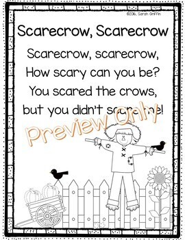 Preview of Scarecrow Poem | Thanksgiving Poem for Kids | November