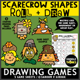 Scarecrow Portrait SHAPES Roll and Draw Game Sheets | NO P
