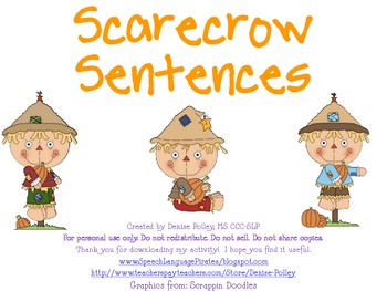 Preview of Scarecrow Sentences: Prepositions & Conjunctions