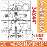 Fall Scarecrow Spanish collaborative poster coloring pages