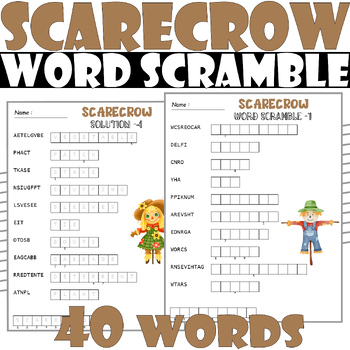 Scarecrow Word Scramble Puzzle All About Scarecrow Word Scramble