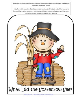 Preview of Scarecrows Shapebook Emergent Reader plus Activities for Preschool