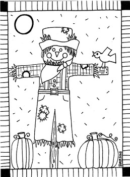 Preview of Scarecrow coloring sheet