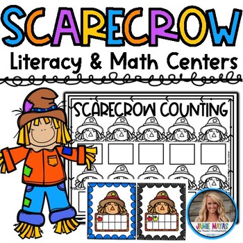 Preview of Scarecrow Literacy & Math Centers for Kindergarten