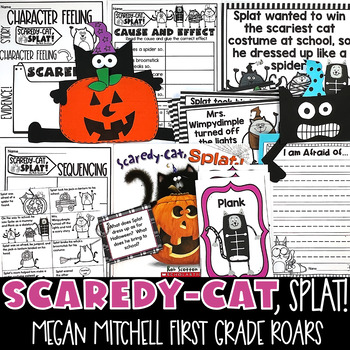 Preview of Scaredy Cat Splat Halloween Activities Book Companion Comprehension Strategies