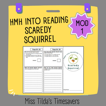 Preview of Scaredy Squirrel - Grade 3 HMH into Reading