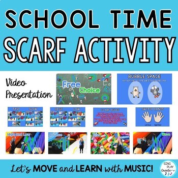 Preview of Scarf and Ribbon Movement Activity for Music, P.E. Special Needs: School Theme