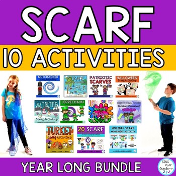 Preview of Scarf Movement Activity Bundle Entire School Year: Music, PE, Preschool