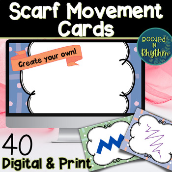 Preview of Scarf Movement Cards for Music Class: Digital and Print