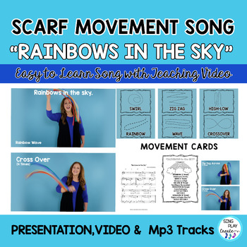 Preview of Scarf and Ribbon Streamer Movement Song Activity: "Rainbows in the Sky"