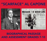 Scarface Al Capone : Reading Comprehension Passage and Assessment