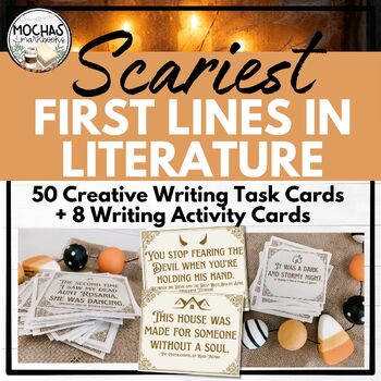 Preview of Scariest First Lines In Literature Creative Writing Task Cards - Halloween