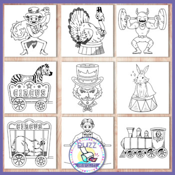 Scary Circus coloring pages by BuzzPrintables | TPT