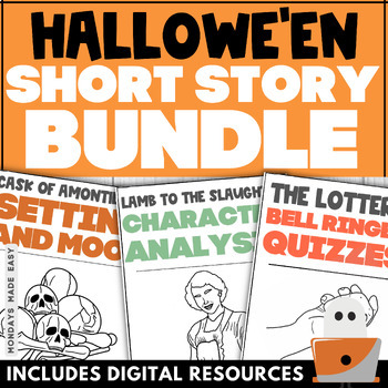 Preview of Scary Halloween Short Stories for High School - Literary Analysis Activities