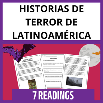 Preview of Scary Stories-Spanish Reading-Historias de terror & miedo-Halloween-Advanced