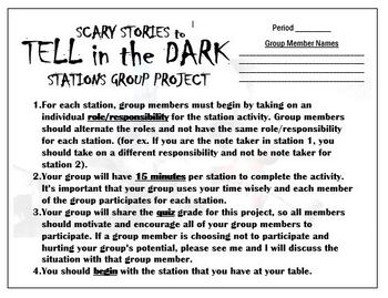 Preview of Scary Stories to Tell in the Dark - Literary/Narrative Elements Station Activity